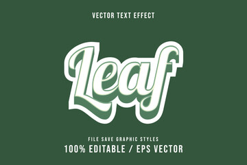 leaf text effect premium editable vector