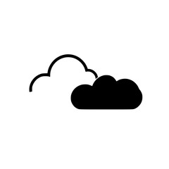 Cloud Contrast: A Minimalist Weather Icon Design.  Simple black and white graphic of a dark and light cloud, perfect for weather apps or presentations.