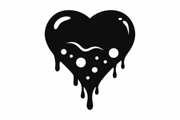 Heart-Shaped Slice Silhouette Icon - Fun Black Vector On White Background.