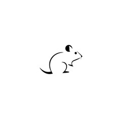 Elegant Minimalist Mouse Line Art: A Simple and Cute Rodent Vector Graphic