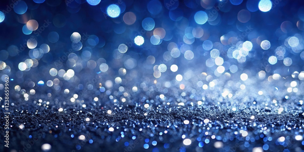 Aufkleber abstract blue glitter background with sparkling lights and bokeh effect