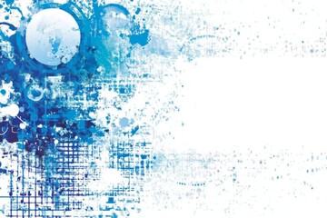 Abstract Blue Splashes and Grunge Texture: A Digital Art Piece