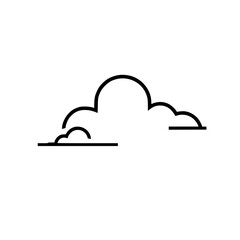Cloud Line Art: Minimalist Sky Illustration, Weather Symbol, Nature Icon, Climate Graphic Design
