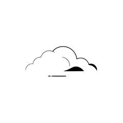 Cloud Sky: A Minimalist Weather Icon Design. Simple, elegant depiction of a cloud formation, perfect for weather apps or nature-themed projects.