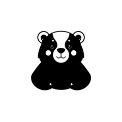 Adorable Cartoon Badger: Black and White Animal Illustration