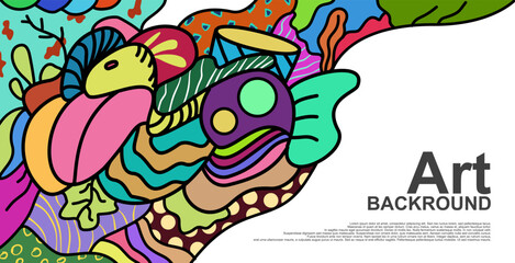 Fototapeta premium Colorful Abstract Banner Template with Text for Web Design, Landing page, or Print Material.