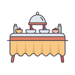 buffet table icon, buffet table vector illustration-simple illustration of buffet table, perfect for buffet table logos and icons
