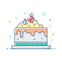 cake icon, cake vector illustration-simple illustration of cake, perfect for cake logos and icons