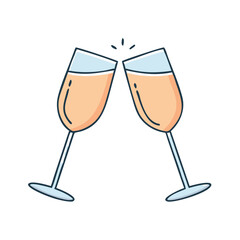champagne glass icon, champagne glass vector illustration-simple illustration of champagne glass, perfect for champagne glass logos and icons