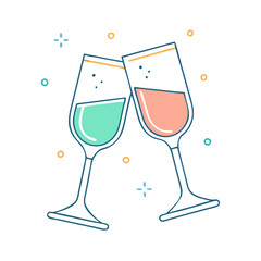 champagne glass icon, champagne glass vector illustration-simple illustration of champagne glass, perfect for champagne glass logos and icons