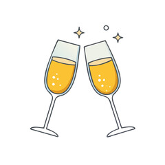 champagne glass icon, champagne glass vector illustration-simple illustration of champagne glass, perfect for champagne glass logos and icons