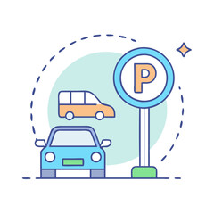 parking icon, parking vector illustration-simple illustration of parking, perfect for parking logos and icons