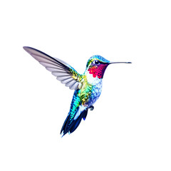 Colorful Hummingbird in Mid-Flight PNG