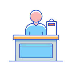 registration desk icon, registration desk vector illustration-simple illustration of registration desk, perfect for registration desk logos and icons