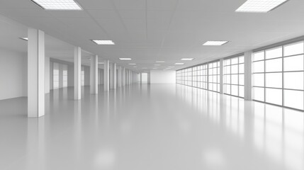 Fototapeta premium Modern Minimalist Office Space: Bright, Airy, and Spacious Design