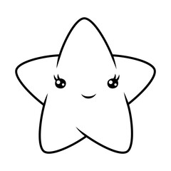 Star in cartoon style. Cute funny character.