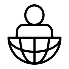 Internet Icon With Line Style