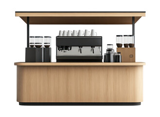 PNG Coffee stand kiosk shop minimalist.