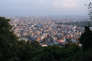 Obraz premium Panorama of Kathmandu from Swayambhunath, also known as Monkey Temple, Nepal