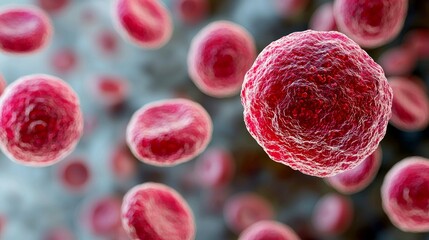 Microscopic View of a Single Red Blood Cell: Detailed Cellular Structure and Anatomy in Science and Medicine