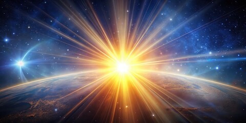 Obraz premium Celestial Body with Radiant Light, galactic, rays, galactic, rays, astral, glowing orb