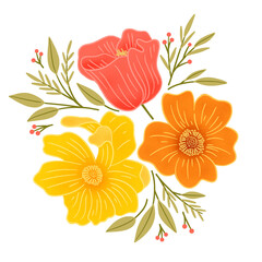 Elegant Peony Floral Illustration