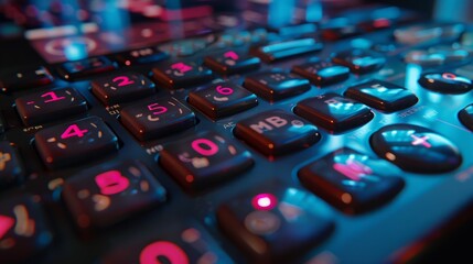 illuminated electronic buttons on the large surface of the control panel.