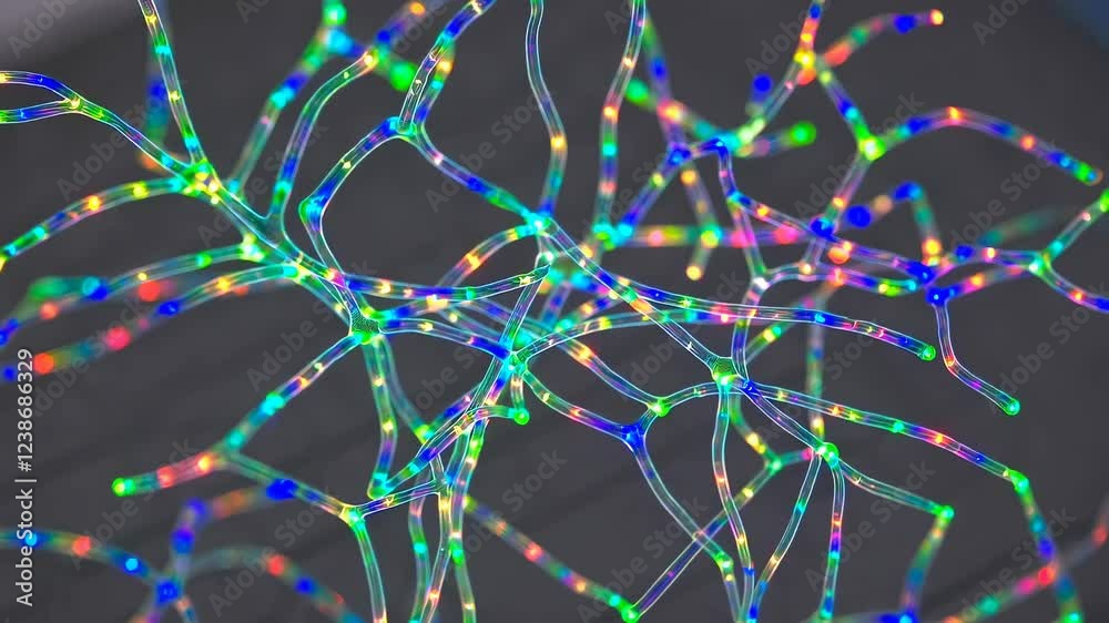 Aufkleber colorful illumination of interconnected lines highlights creative art display in a modern gallery