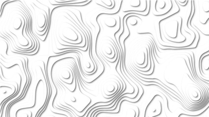 Abstract white papercut background 3d realistic design use for ads banner and advertising print design vector, Topographic map lines, contour background, 