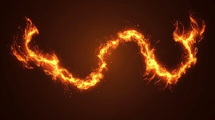 Fiery Swirling Trail Of Abstract Flame Design