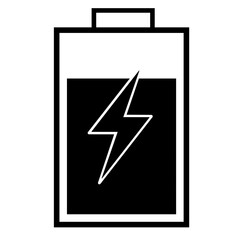 black silhouette almost full battery charging icon