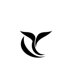 Abstract Whale Tail: Minimalist Ocean Wildlife Vector Graphic