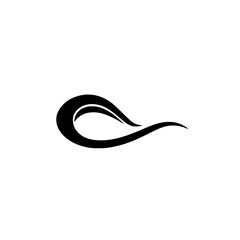 Abstract Wave Design: Minimalist Vector Graphic, Flowing Curve Symbol, Black and White Icon, Smooth Line Illustration