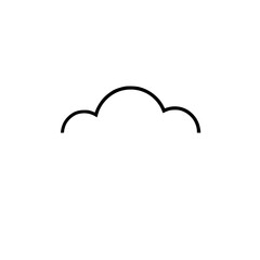 Simple Cloud Line Art: Minimalist Nature Icon, Weather Symbol, Clean Design Graphic