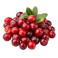 Obraz premium A handful of bright red cranberries with a glossy, matte surface and a fresh, tart appearance. AI Generative