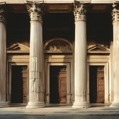 Fototapeta premium Elegant Ancient Columns with Intricate Architectural Details