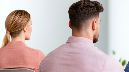 Networking event concept. Two individuals engaged in deep conversation at a professional event.