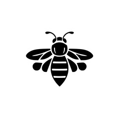 Striped Bee: A Simple Black and White Vector Graphic Design