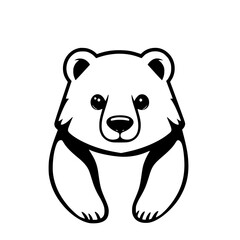 Adorable Polar Bear Cub Illustration: Cute Cartoon Animal Graphic