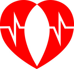 Flat heartbeat logo