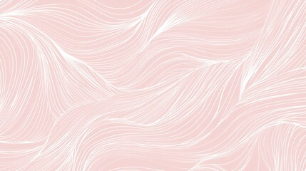 Obraz premium Minimalist white curved lines on a soft pastel pink background, creating a calming abstract design.