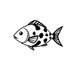 Obraz premium Elegant Black and White Fish Illustration: A Stunning Vector Graphic Design