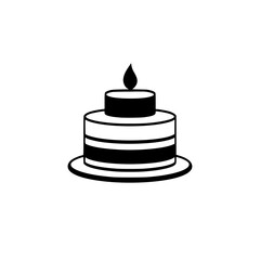 A delectable birthday cake, adorned with a single candle, symbolizing a joyous celebration. This minimalist design is perfect for invitations, cards, or any celebratory project.