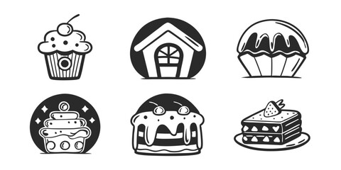 Hand-Drawn Bakery Shop Illustration Collection – Sweets, Pastries & Baking Goods