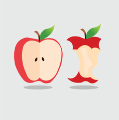 red apple with a slice