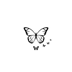 Elegant Black Butterfly Illustration: A Symbol of Transformation and Freedom.  Perfect for nature lovers and minimalist design enthusiasts.