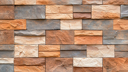 Obraz premium Textured stone wall with warm colors and natural patterns