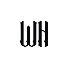WH monogram logo design letter text name symbol monochrome logotype alphabet character simple logo