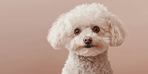 Cute Bichon Dog Tilting Its Head with an Inquisitive Expression