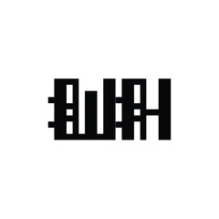 WH monogram logo design letter text name symbol monochrome logotype alphabet character simple logo